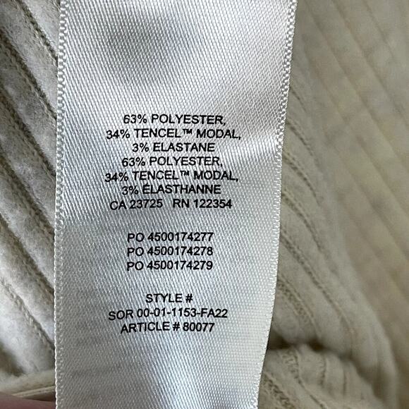 THE GROUP BY BABATON ARITZIA REVERSE LONG SLEEVE RIBBED V-NECK SWEATER SIZE 3 - Picture 8 of 8